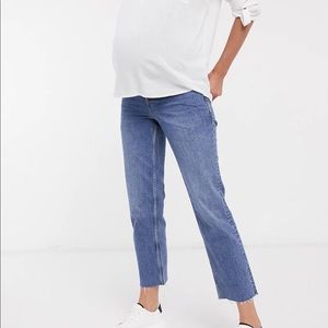 ASOS Design Maternity high rise kick crop jeans